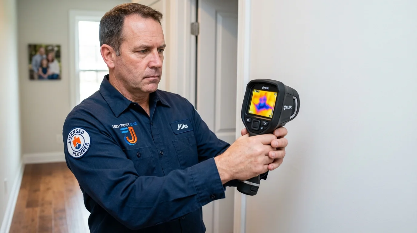 Thermal imaging leak detection by Johns Plumbing LLC in Sweetser